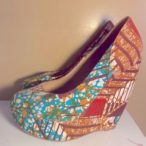 Aldo Tribal Print Wedges